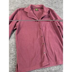 Cabela's Women's Red Fleece Button-Up Collared Top Long Sleeve Size S